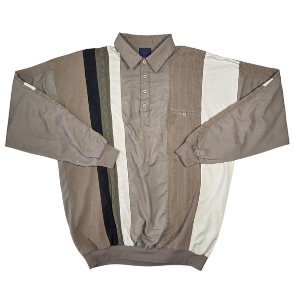 Salmon River Traders 2XLT Cable Knit Panel Pullover Shirt Retro Eclectic Grunge - Picture 1 of 9